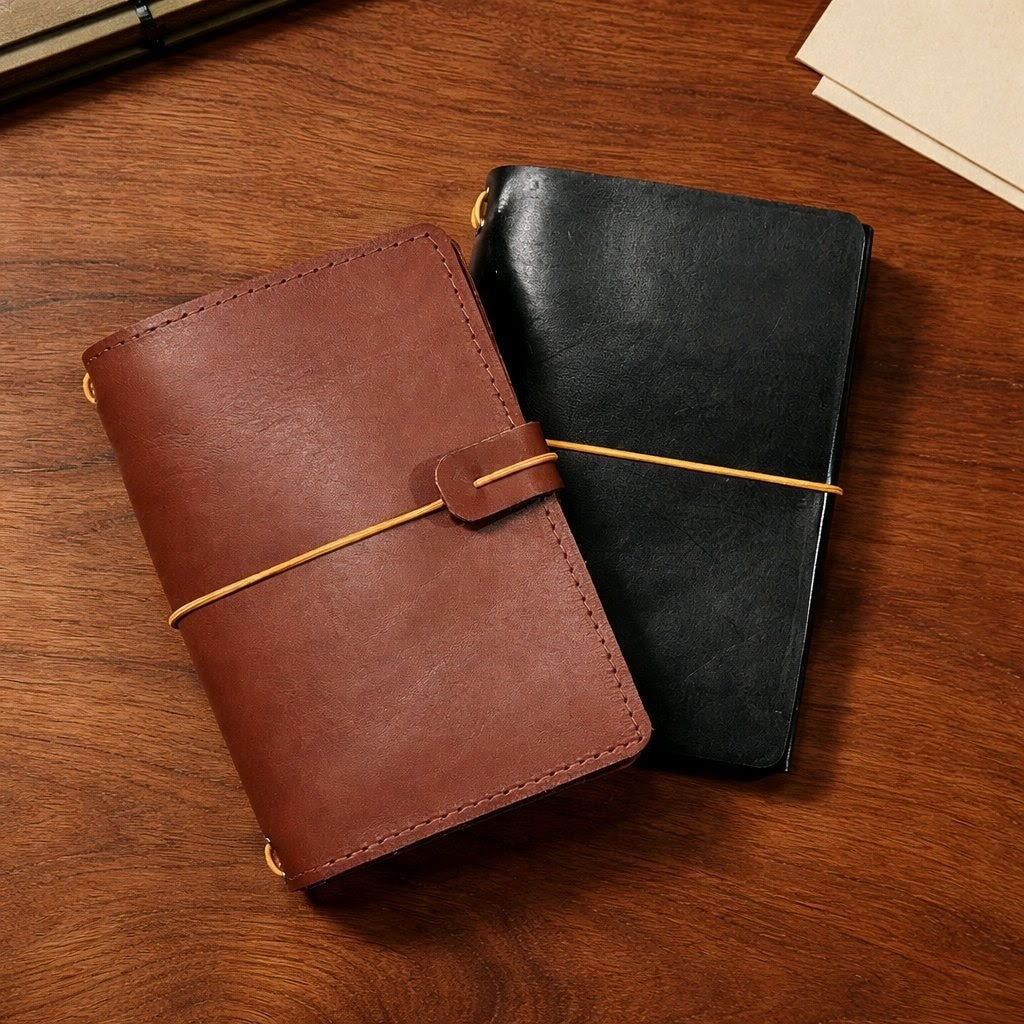 Passport size leather journal covers