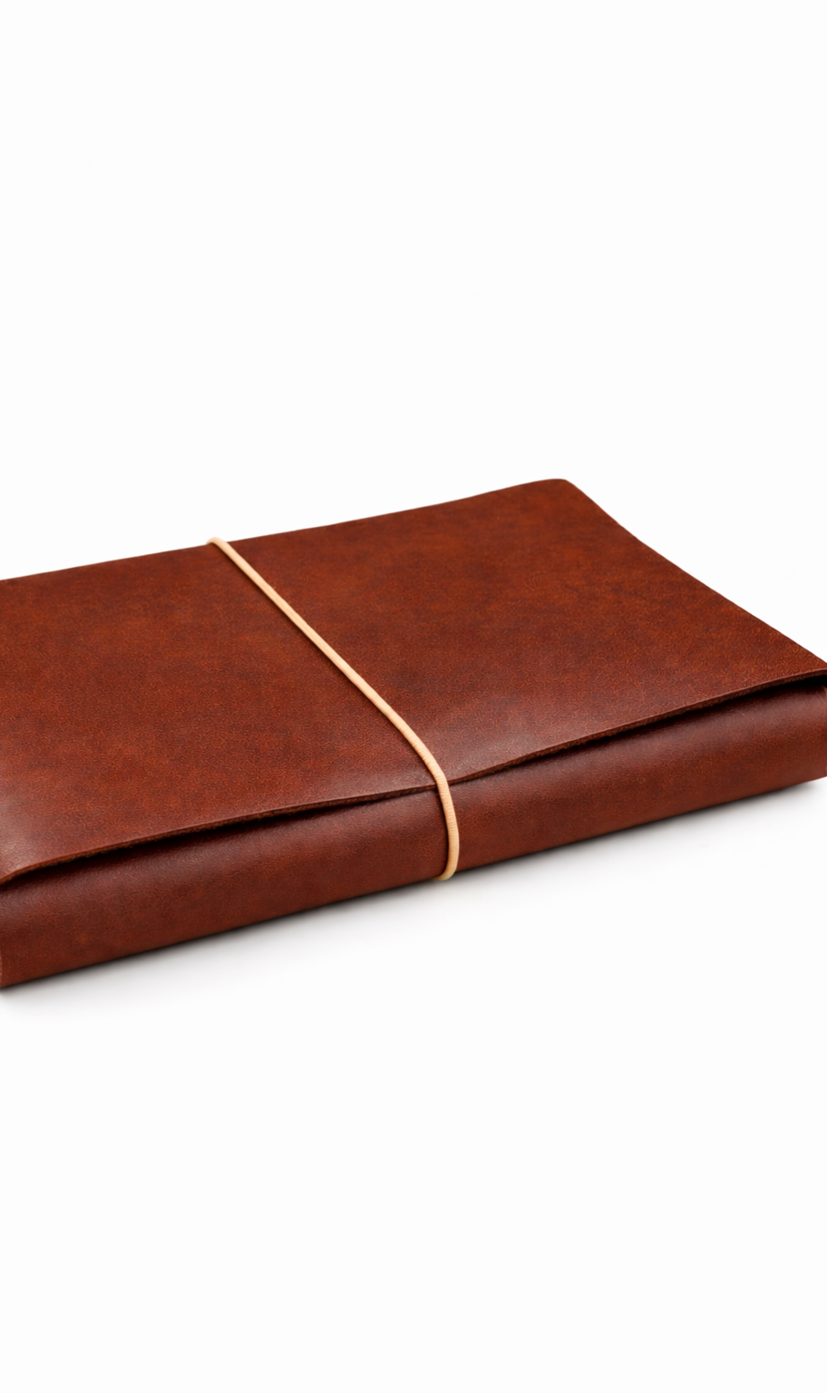 A5 Leather tri-fold journal cover in Cognac colour