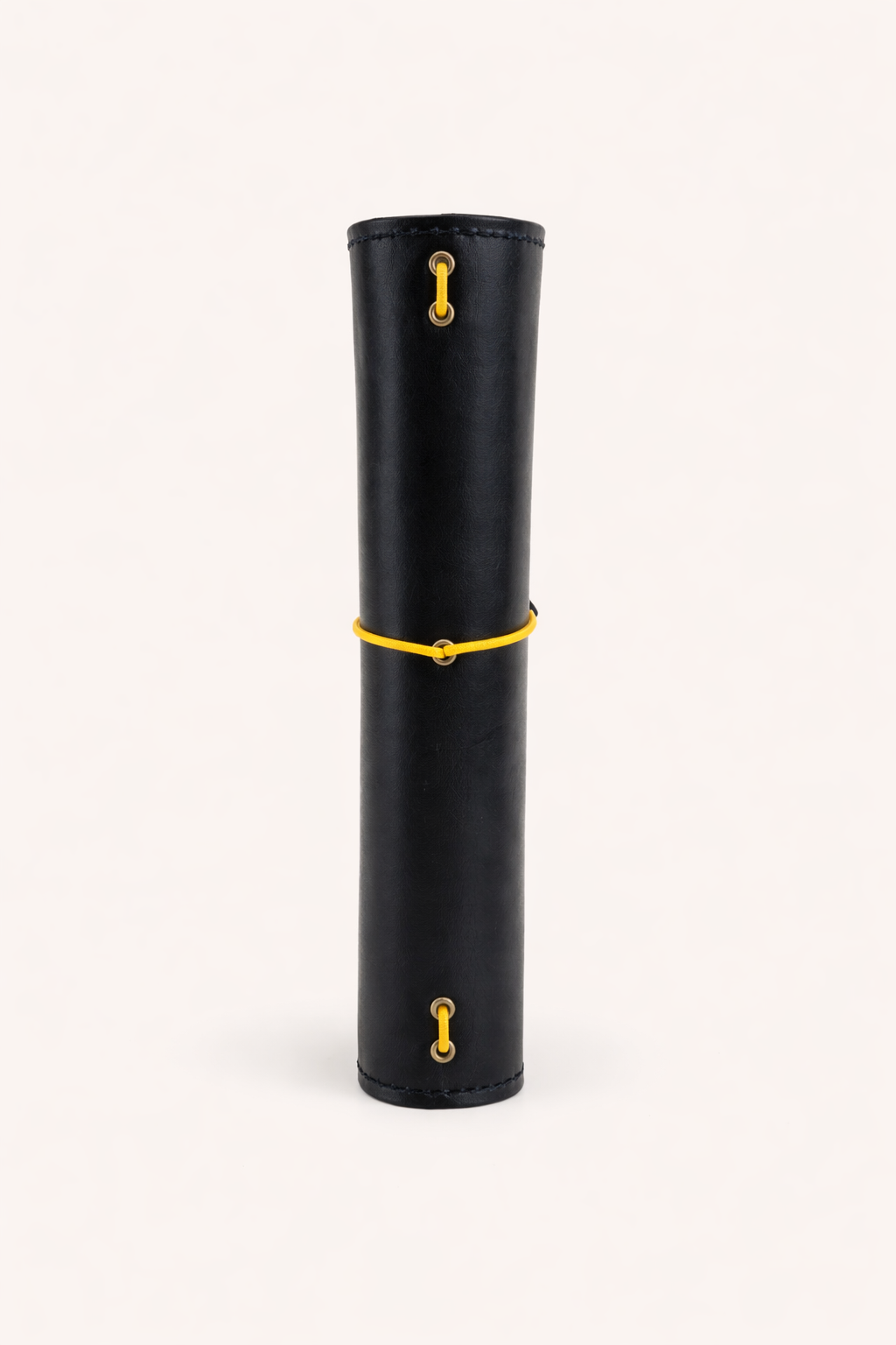 Traveller's (Traverller's Notebook) size leather journal cover Jet Black colour spine view