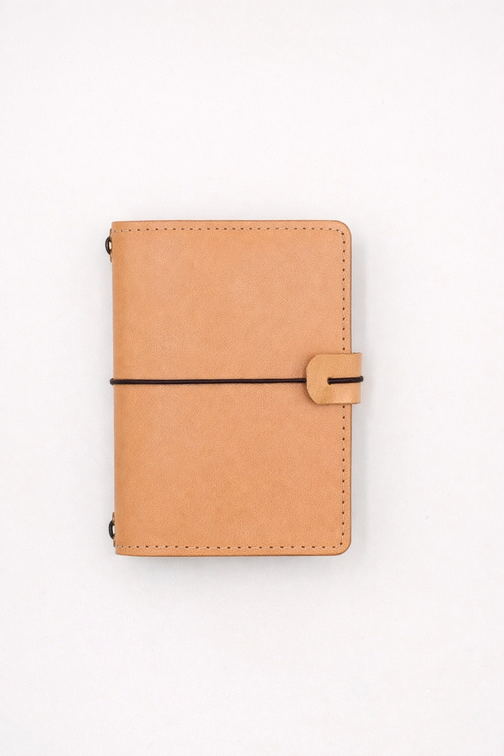 Passport size (B7) leather bi-fold journal cover in colour Beach Sand / Tan