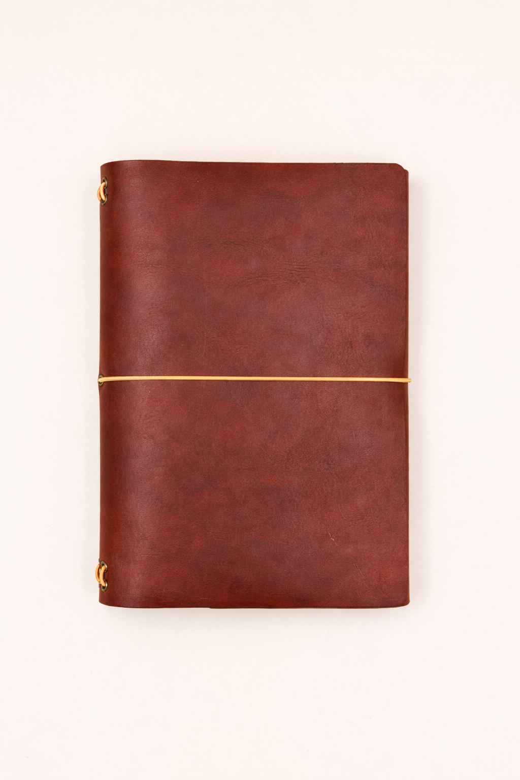 A5 Leather tri-fold journal cover in Cognac colour
